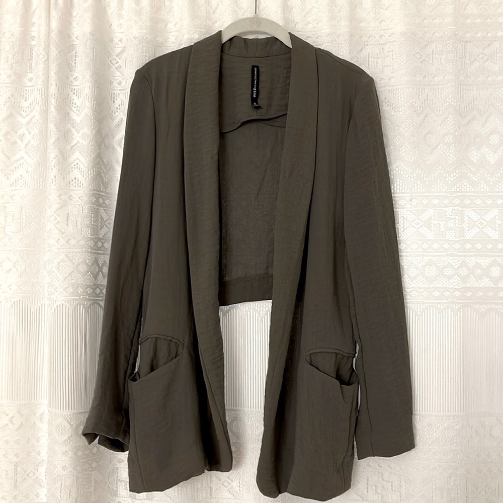 W118 by Walter Baker Olive Green Cutout Back Blazer